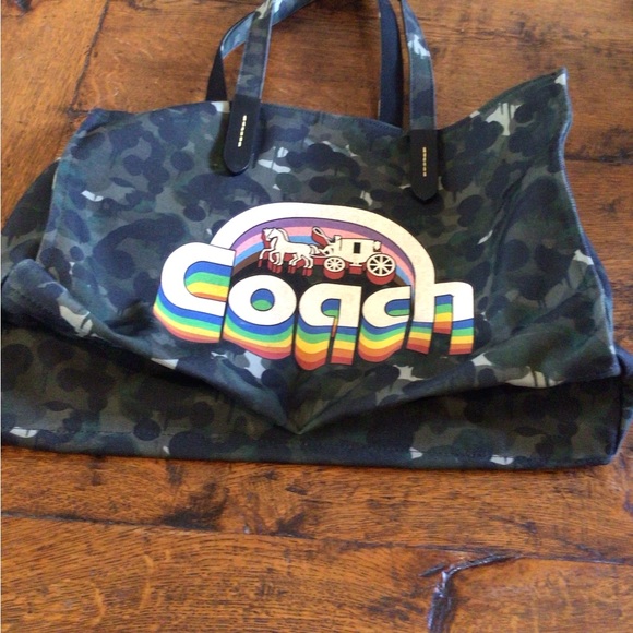 Coach Black and Green Tote Bag with Colorful Logo - Picture 2 of 7